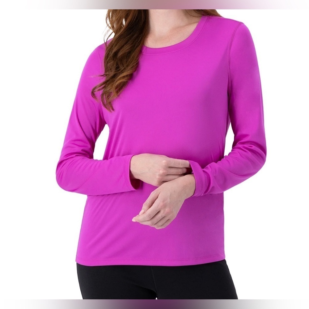 Lands' End Red Fitted Long Sleeve Blouse
